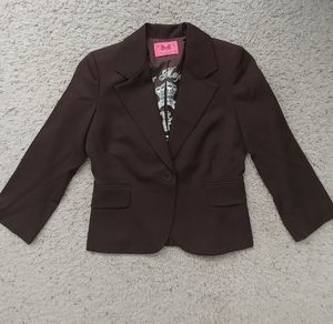 $118 Juicy Couture women's brown 3/4 sleeve blazer